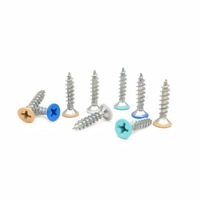 Özel Flat Head Countersunk Cross Tapping Screws Renkli Boyalı