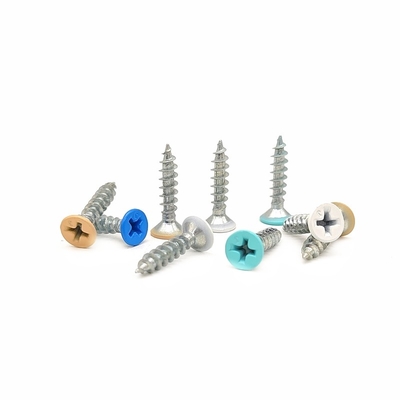 Özel Flat Head Countersunk Cross Tapping Screws Renkli Boyalı