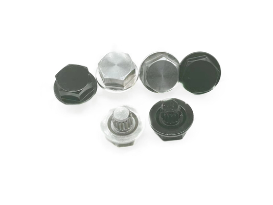 SUS304 Krom Tekerlek Perçinleri 3.25g Ağırlık, Tekerlek Perçinleri Siyah HEX12.5x13.2